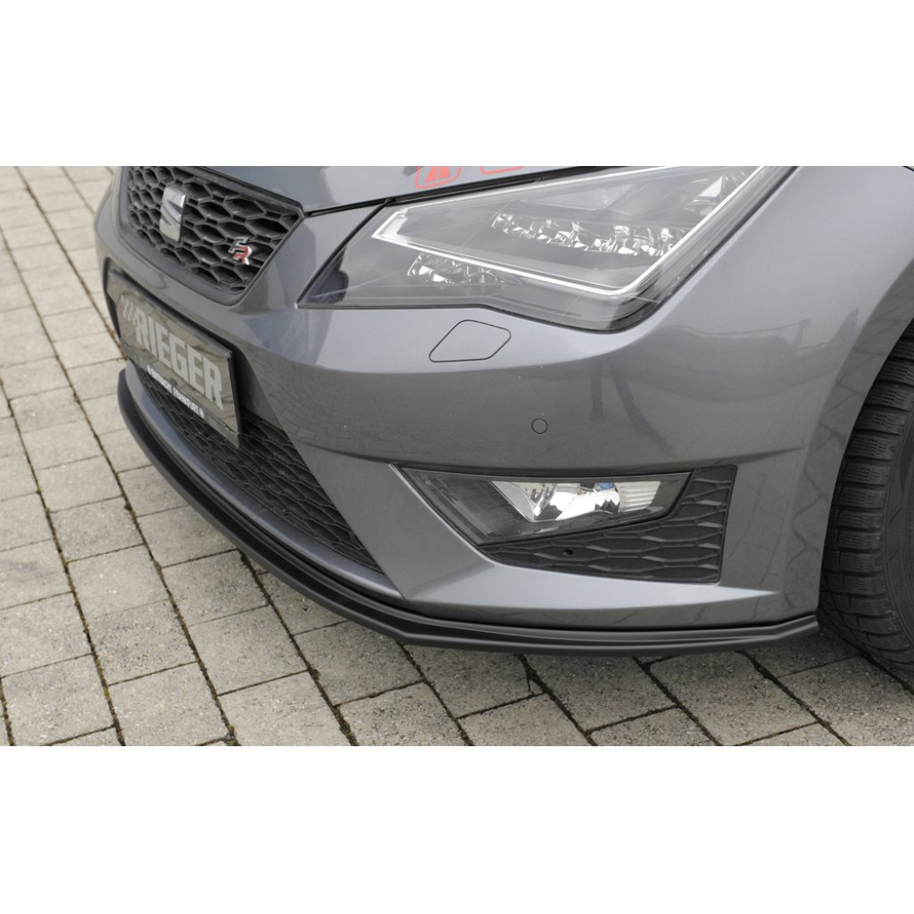 Rieger lipa pod přední nárazník pro Seat Leon FR 5F 3-dvéř. (sc), 5-dvéř., 5-dvéř. (ST/Combi) před faceliftem, 01/13-12/16, plast ABS bez povrchové úpravy