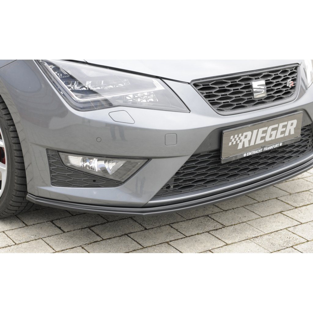 Rieger lipa pod přední nárazník pro Seat Leon FR 5F 3-dvéř. (sc), 5-dvéř., 5-dvéř. (ST/Combi) před faceliftem, 01/13-12/16, plast ABS bez povrchové úpravy