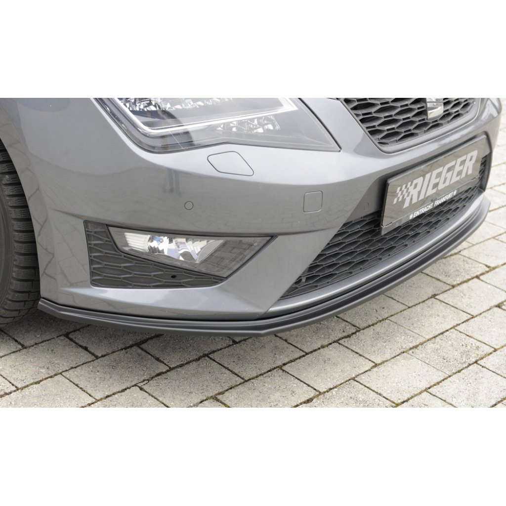 Rieger lipa pod přední nárazník pro Seat Leon FR 5F 3-dvéř. (sc), 5-dvéř., 5-dvéř. (ST/Combi) před faceliftem, 01/13-12/16, plast ABS bez povrchové úpravy