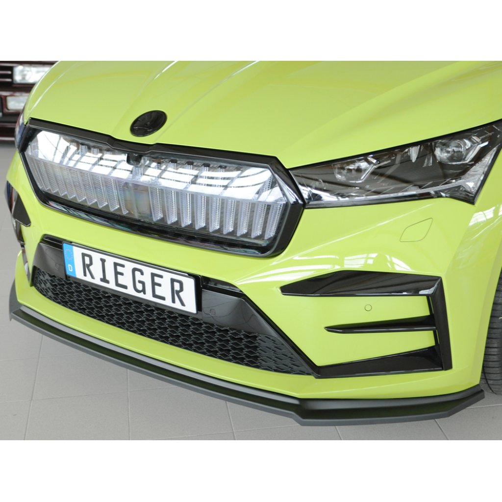 Rieger lipa pod přední nárazník pro Škoda Enyaq iV RS SUV (5AZ), 07/21-, plast ABS bez povrchové úpravy
