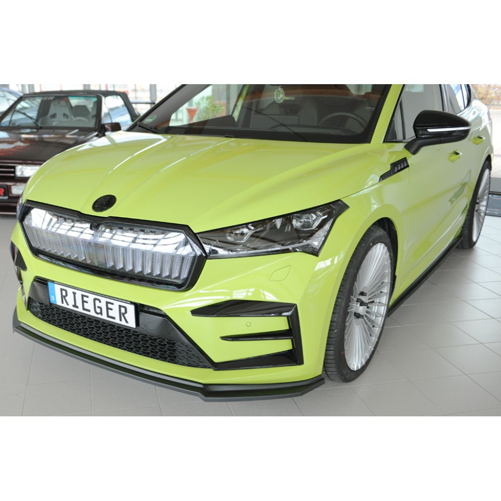 Rieger lipa pod přední nárazník pro Škoda Enyaq iV RS SUV (5AZ), 07/21-, plast ABS bez povrchové úpravy