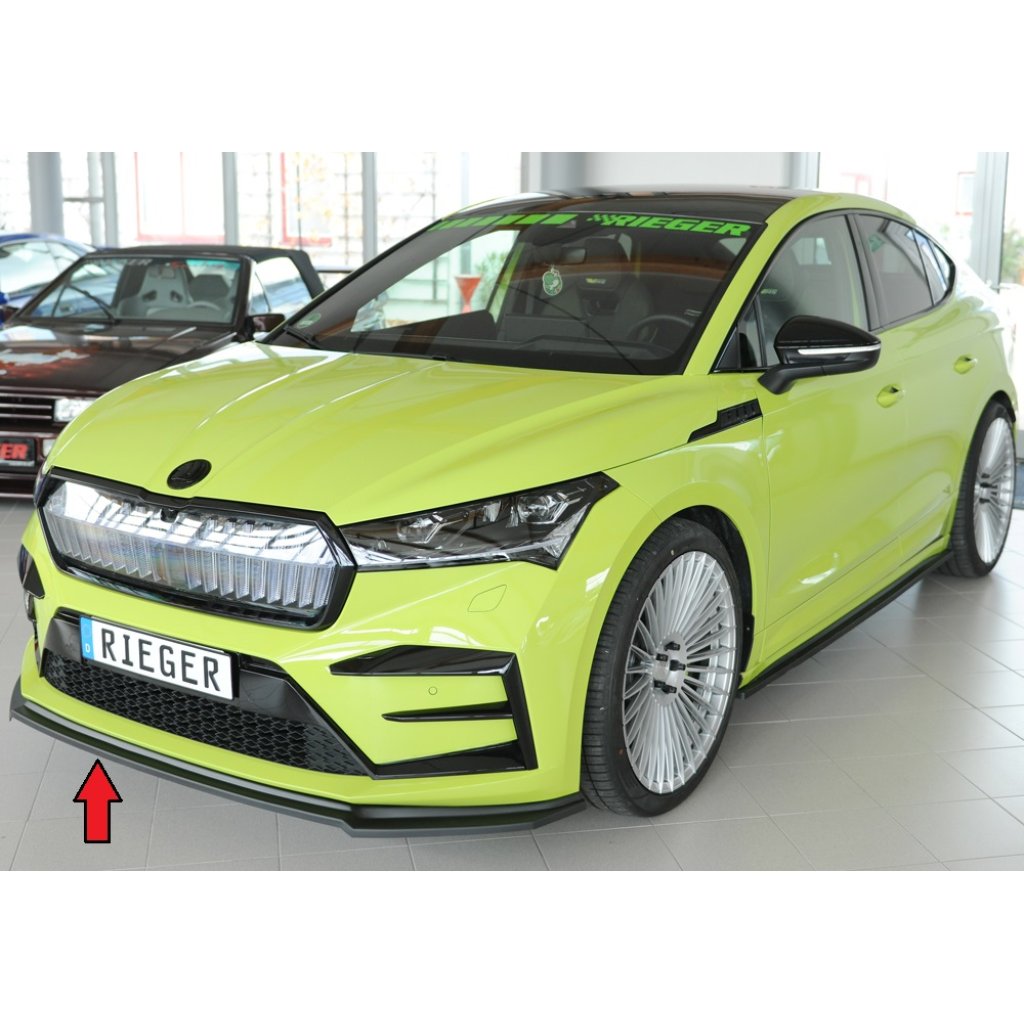Rieger lipa pod přední nárazník pro Škoda Enyaq iV RS SUV (5AZ), 07/21-, plast ABS bez povrchové úpravy