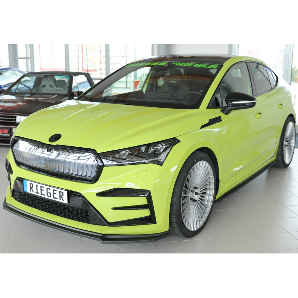 Rieger lipa pod přední nárazník pro Škoda Enyaq iV RS SUV (5AZ), 07/21-, plast ABS bez povrchové úpravy