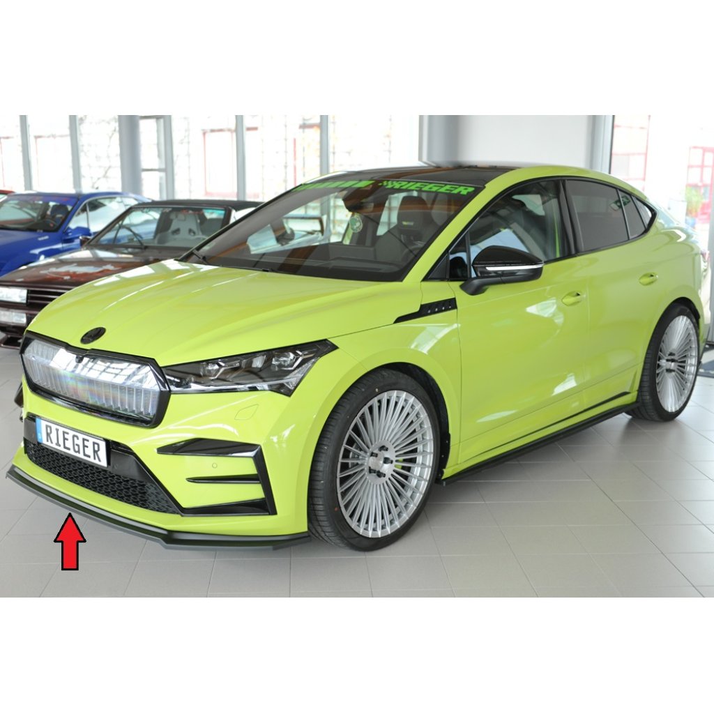 Rieger lipa pod přední nárazník pro Škoda Enyaq iV RS SUV (5AZ), 07/21-, plast ABS bez povrchové úpravy