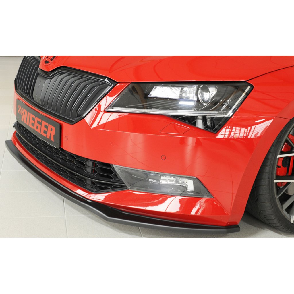Rieger lipa pod přední nárazník pro Škoda Superb III 3T, 3V combi, sedan vč. faceliftu, 03/15-10/18, 11/18-, plast ABS bez povrchové úpravy