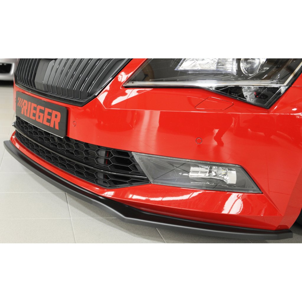 Rieger lipa pod přední nárazník pro Škoda Superb III 3T, 3V combi, sedan vč. faceliftu, 03/15-10/18, 11/18-, plast ABS bez povrchové úpravy