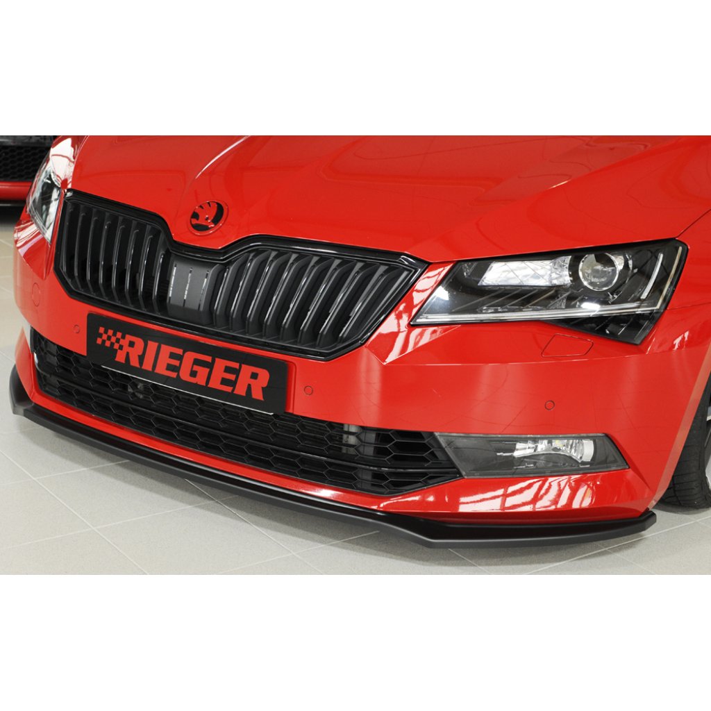 Rieger lipa pod přední nárazník pro Škoda Superb III 3T, 3V combi, sedan vč. faceliftu, 03/15-10/18, 11/18-, plast ABS bez povrchové úpravy