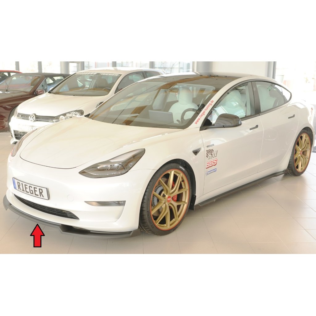 Rieger lipa pod přední nárazník pro Tesla Model 3 003, 06/18-, plast ABS bez povrchové úpravy