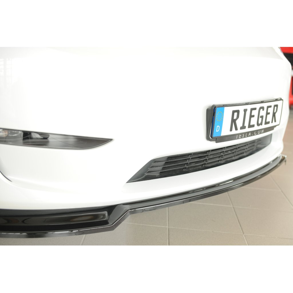 Rieger lipa pod přední nárazník pro Tesla Model Y 003, 03/20-, plast ABS lakovaný do černé lesklé barvy