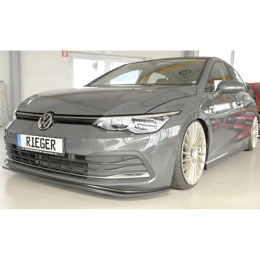 Rieger lipa pod přední nárazník pro Volkswagen Golf 8 3-dvéř., 12/19-, plast ABS bez povrchové úpravy