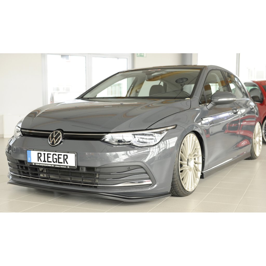 Rieger lipa pod přední nárazník pro Volkswagen Golf 8 3-dvéř., 12/19-, plast ABS bez povrchové úpravy
