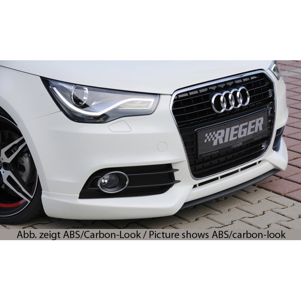 Rieger lipa pod přední nárazník Rieger pro Audi A1 8X 3-dvéř., 5-dvéř. (sportback) před faceliftem, 08/10-12/14, plast ABS bez povrchové úpravy