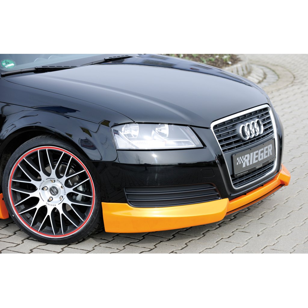 Rieger lipa pod přední nárazník Rieger pro Audi A3 8P 3-dvéř., 5-dvéř., kabriolet, Sportback po faceliftu, 07/08-, plast ABS s povrchovou úpravou Carbon-Look