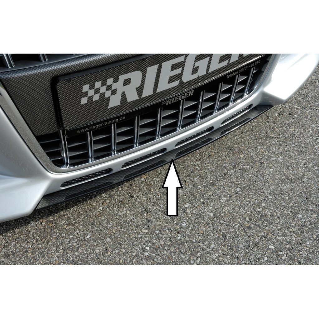 Rieger lipa pod přední nárazník Rieger pro Audi A3 8P 3-dvéř., 5-dvéř., Sportback, 06/05-06/08, plast ABS s povrchovou úpravou Carbon-Look