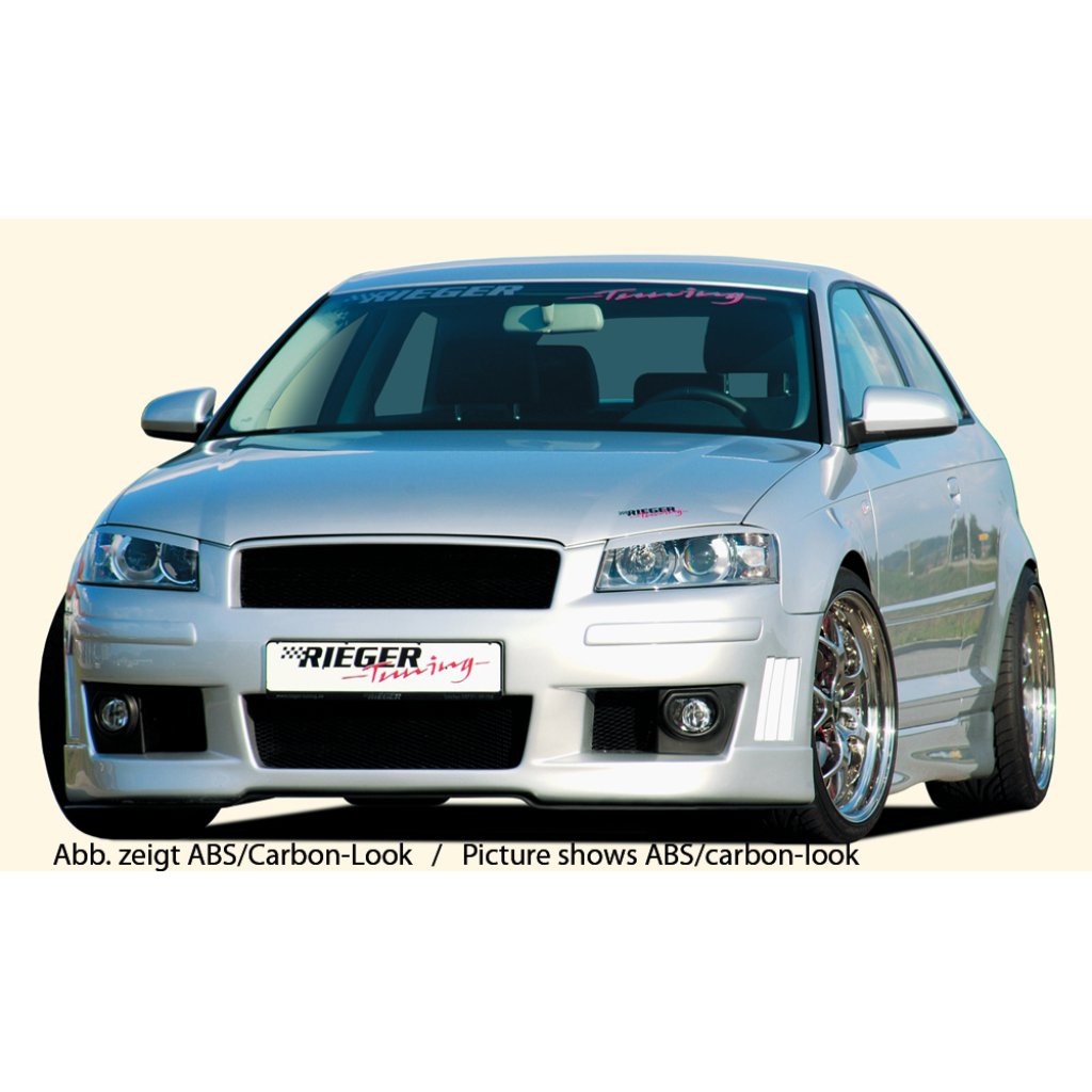 Rieger lipa pod přední nárazník Rieger pro Audi A3 8P 3-dvéř. před faceliftem, -05/05, plast ABS bez povrchové úpravy, pod přední nárazník Rieger obj. kód Y 00056702/12/20/31/33