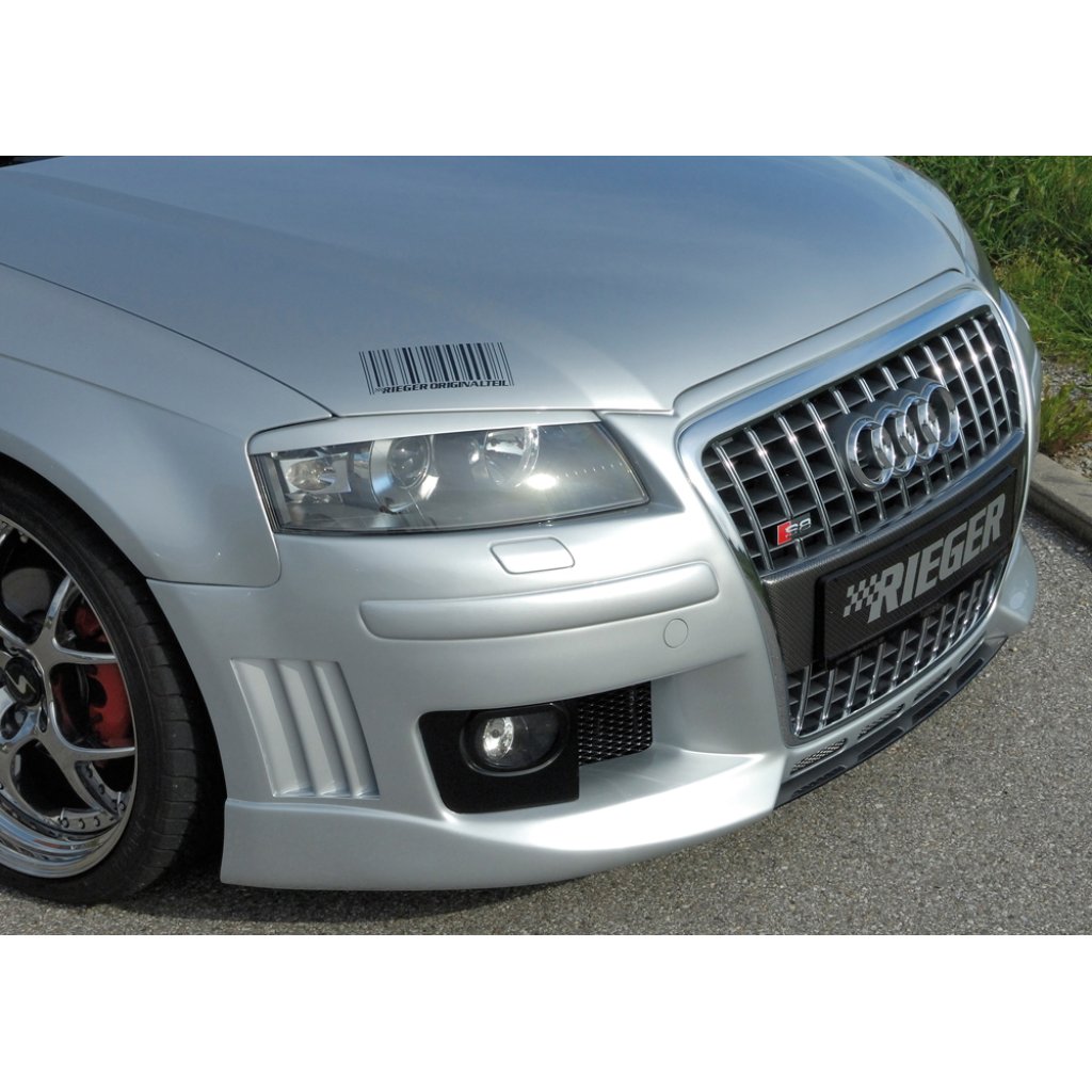 Rieger lipa pod přední nárazník Rieger pro Audi A3 8P 3-dvéř. před faceliftem, -05/05, plast ABS bez povrchové úpravy, pod přední nárazník Rieger obj. kód Y 00056750/51