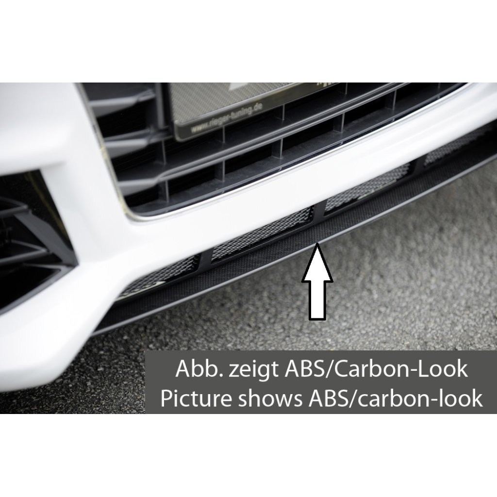 Rieger lipa pod přední nárazník Rieger pro Audi A3 8V 3-dvéř. (hatchback 8V1), 5-dvéř. (sportback 8VA) před faceliftem, 07/12-08/16, plast ABS bez povrchové úpravy, pod přední nárazník Rieger obj. kód K 00056790/91/92/93