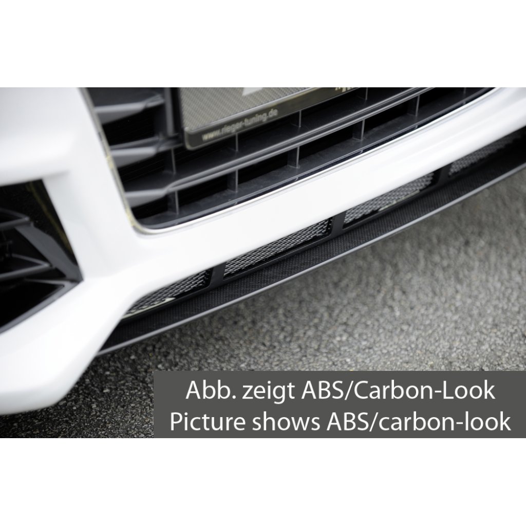 Rieger lipa pod přední nárazník Rieger pro Audi A3 8V 3-dvéř. (hatchback 8V1), 5-dvéř. (sportback 8VA) před faceliftem, 07/12-08/16, plast ABS bez povrchové úpravy, pod přední nárazník Rieger obj. kód K 00056790/91/92/93