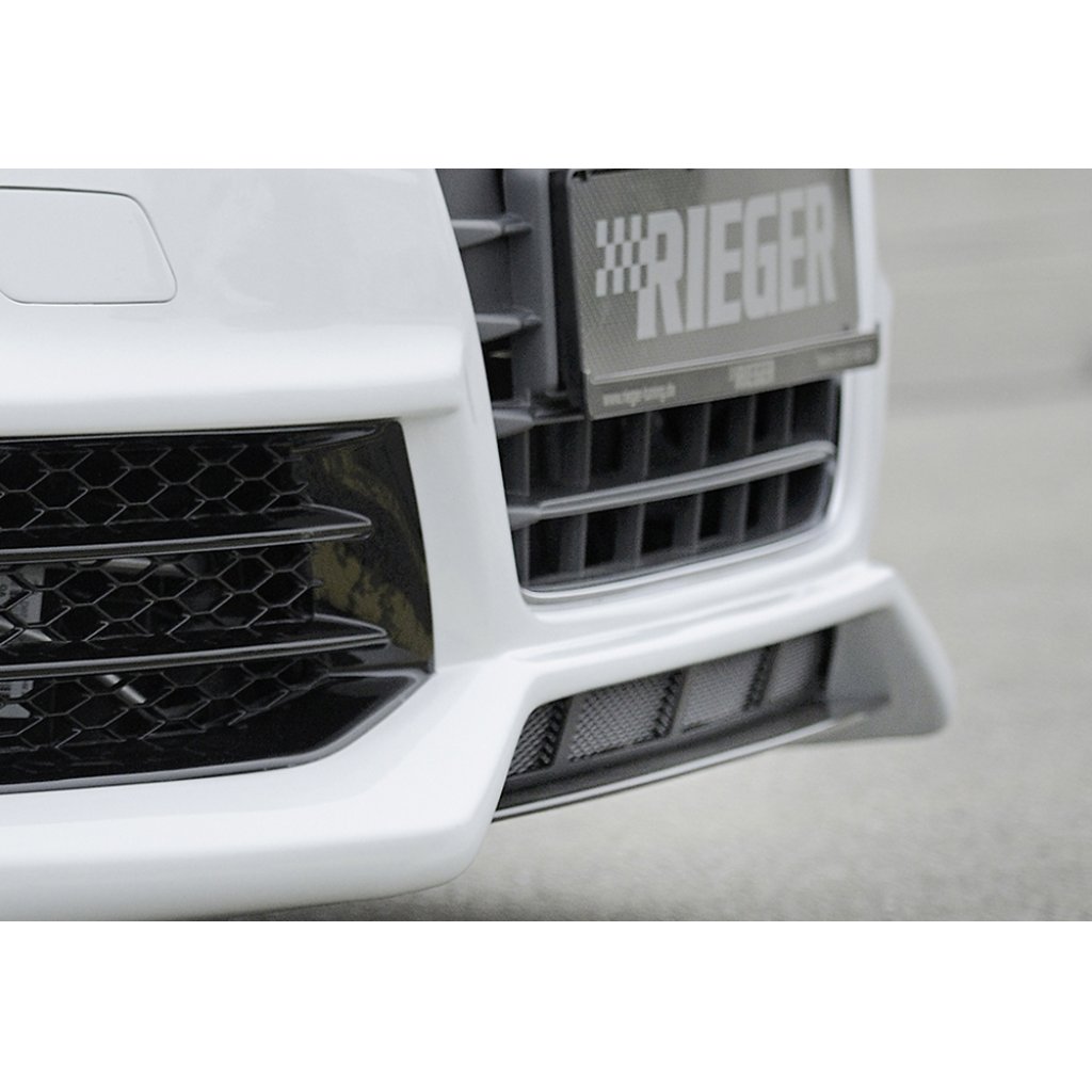 Rieger lipa pod přední nárazník Rieger pro Audi A3 8V 3-dvéř. (hatchback 8V1), 5-dvéř. (sportback 8VA) před faceliftem, 07/12-08/16, plast ABS bez povrchové úpravy, pod přední nárazník Rieger obj. kód K 00056790/91/92/93