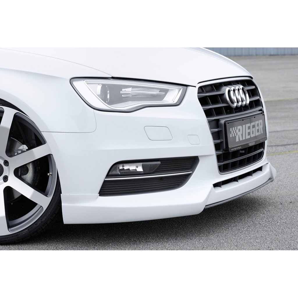 Rieger lipa pod přední nárazník Rieger pro Audi A3 8V 3-dvéř. (hatchback 8V1), 5-dvéř. (sportback 8VA) před faceliftem, 07/12-08/16, plast ABS s povrchovou úpravou Carbon-Look, pod přední spoiler Rieger obj. kód K 00056780