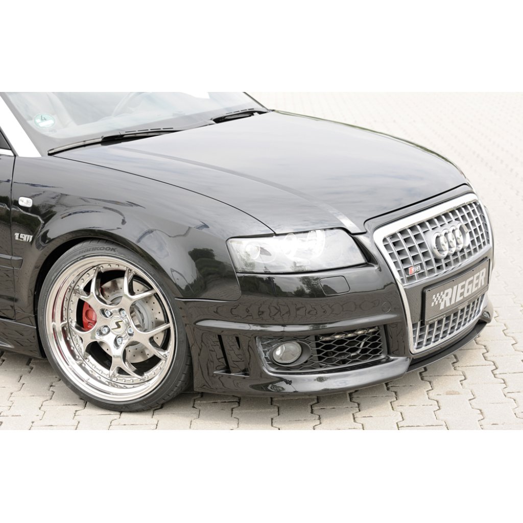 Rieger lipa pod přední nárazník Rieger pro Audi A4 8H kabriolet před faceliftem, 04/02-12/05, plast ABS s povrchovou úpravou Carbon-Look