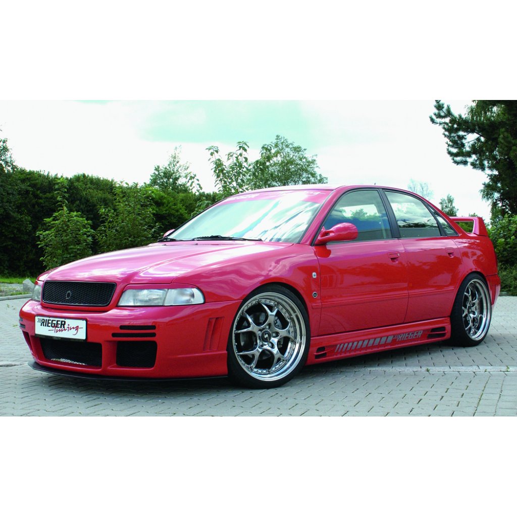 Rieger lipa pod přední nárazník Rieger pro Audi A4 B5 avant, sedan, 11/94-98, 99-12/00, plast ABS bez povrchové úpravy, pod přední nárazník Rieger obj. kód Y 00055025/28