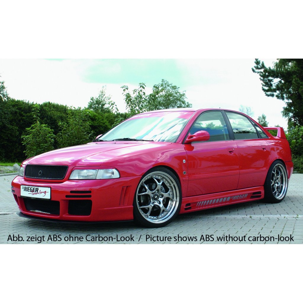 Rieger lipa pod přední nárazník Rieger pro Audi A4 B5 avant, sedan, 11/94-98, 99-12/00, plast ABS s povrchovou úpravou Carbon-Look