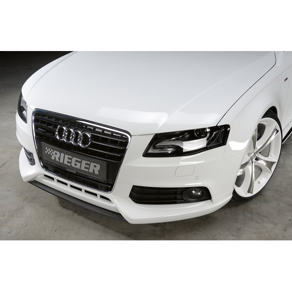 Rieger lipa pod přední nárazník Rieger pro Audi A4 B8, B81 avant, sedan před faceliftem, 11/07-12/11, plast ABS s povrchovou úpravou Carbon-Look, mimo S-Line