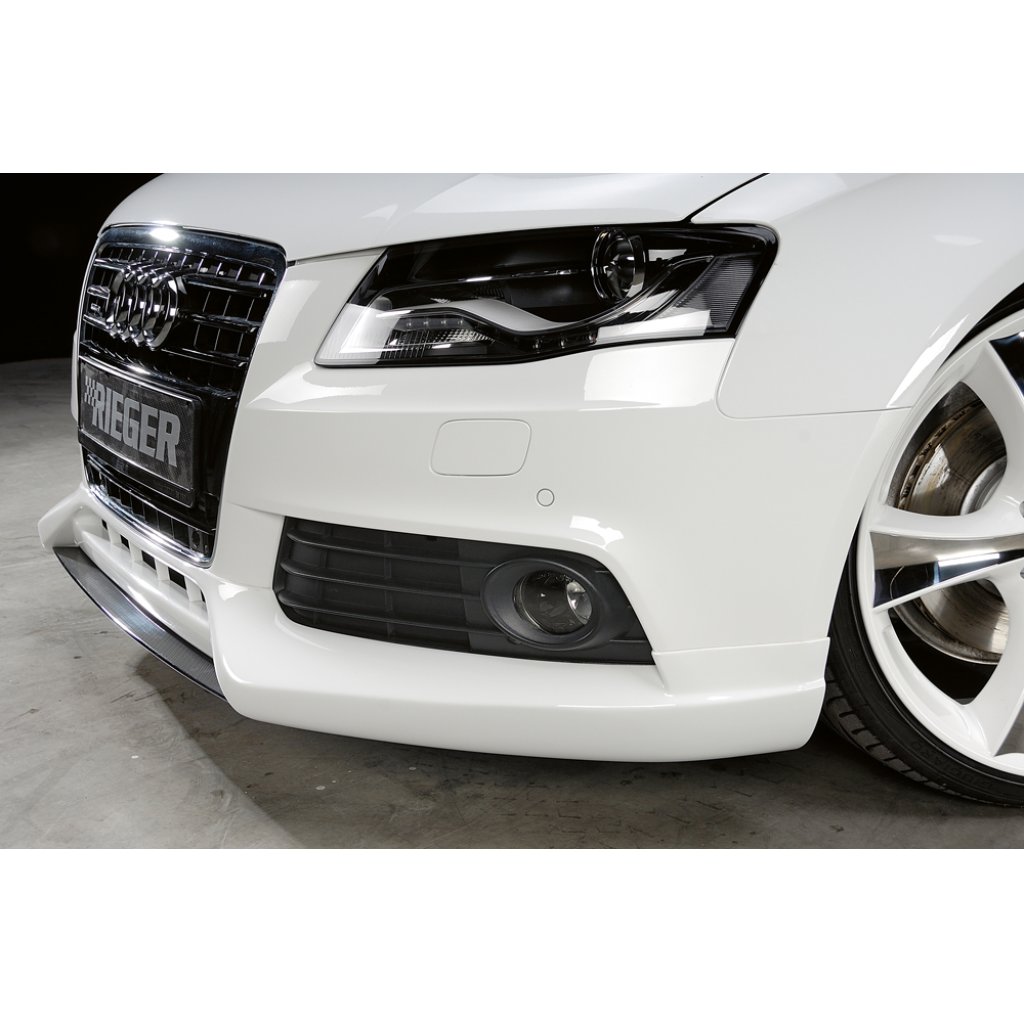 Rieger lipa pod přední nárazník Rieger pro Audi A4 B8, B81 avant, sedan před faceliftem, 11/07-12/11, plast ABS s povrchovou úpravou Carbon-Look, mimo S-Line
