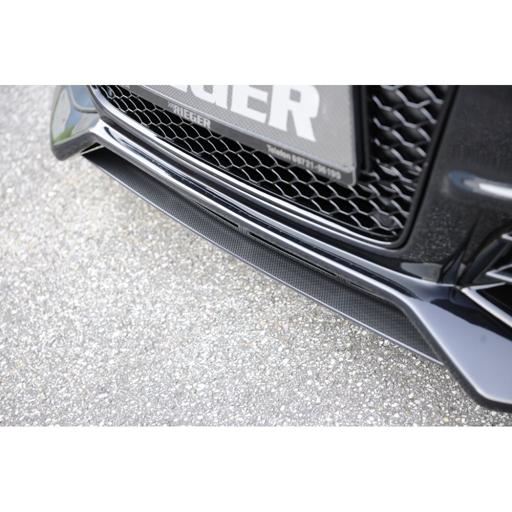 Rieger lipa pod přední nárazník Rieger pro Audi A4 S4 B8, B81 avant, sedan po faceliftu, 01/12-, plast ABS s povrchovou úpravou Carbon-Look, pod přední nárazník Rieger obj. kód K 00055540/41/42/43/44/45/46/47