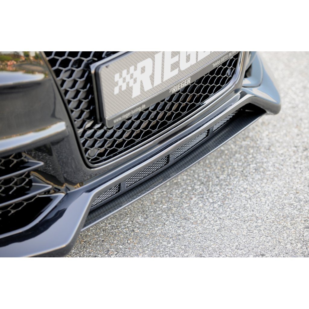 Rieger lipa pod přední nárazník Rieger pro Audi A5 S5 B8, B81 kabriolet, kupé, Sportback po faceliftu, 10/11-06/16, plast ABS s povrchovou úpravou Carbon-Look, pod přední nárazník Rieger obj. kód K 00055460/61/62/63