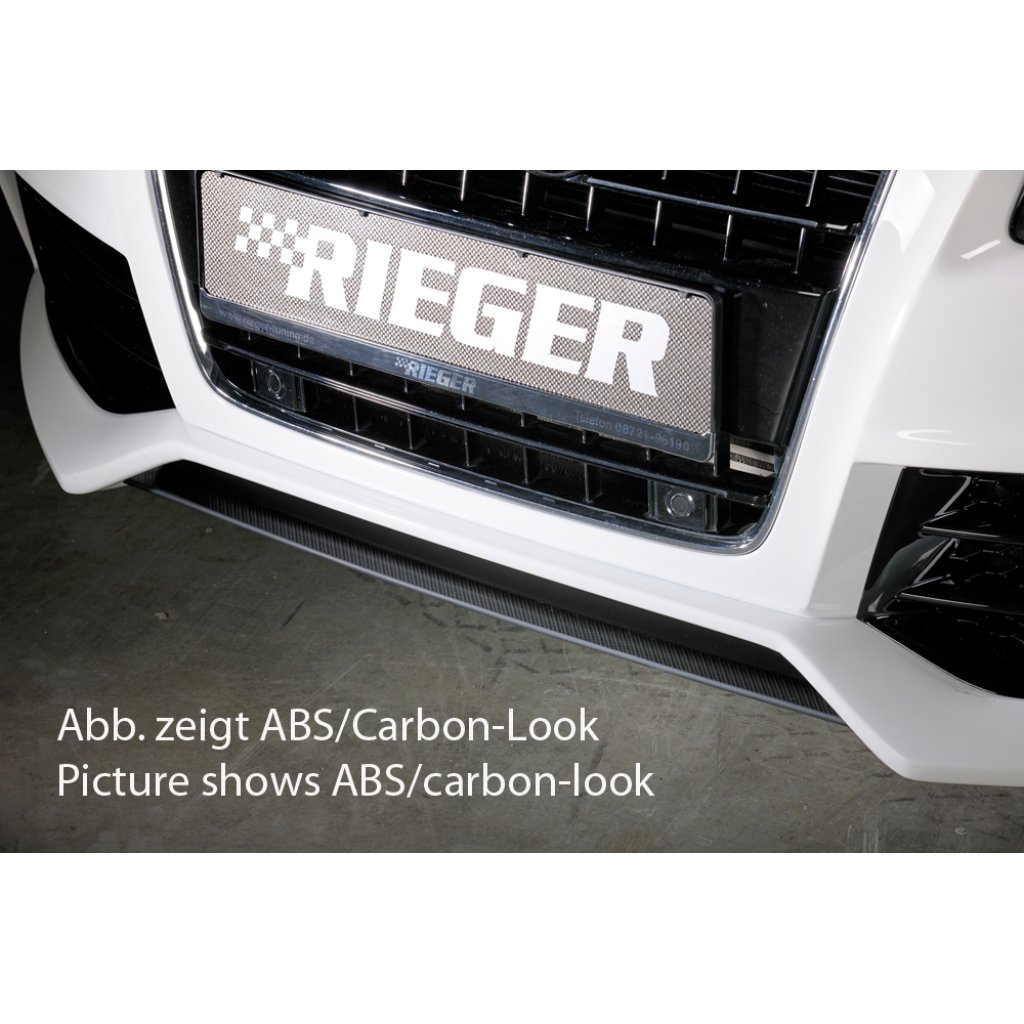 Rieger lipa pod přední nárazník Rieger pro Audi A5 S5 B8, B81 kabriolet, kupé, Sportback před faceliftem, 06/07-07/11, plast ABS bez povrchové úpravy, pod přední nárazník Rieger obj. kód K 00055430/31/32/33