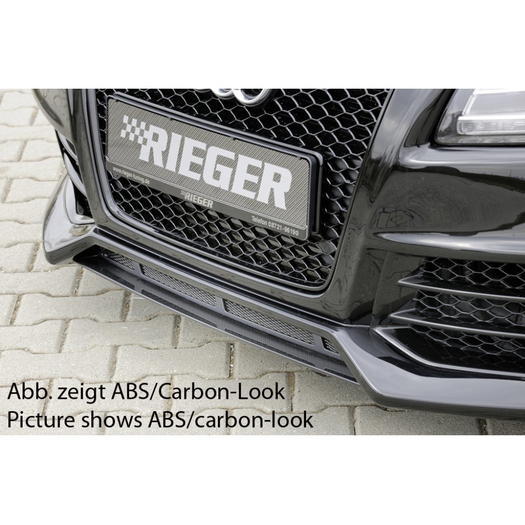 Rieger lipa pod přední nárazník Rieger pro Audi A5 S5 B8, B81 kabriolet, kupé, Sportback před faceliftem, 06/07-07/11, plast ABS bez povrchové úpravy, pod přední nárazník Rieger obj. kód K 00055430/31/32/33