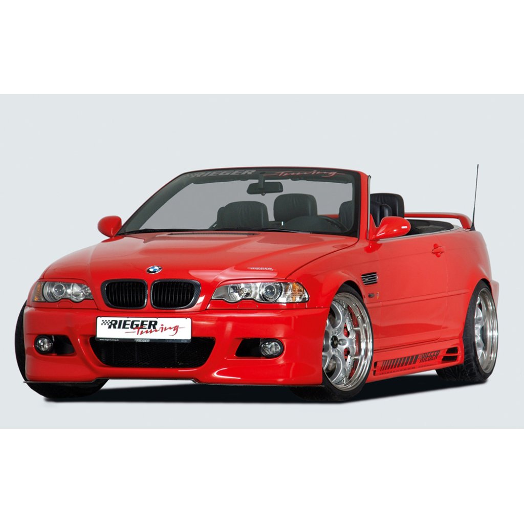 Rieger lipa pod přední nárazník Rieger pro BMW řada 3 E46 kabriolet, kupé, sedan, touring vč. faceliftu, 02/02-, 02/98-12/01, plast ABS s povrchovou úpravou Carbon-Look