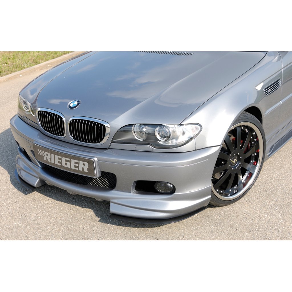 Rieger lipa pod přední nárazník Rieger pro BMW řada 3 E46 vč. faceliftu, 02/02-, 02/98-12/01, plast ABS s povrchovou úpravou Carbon-Look
