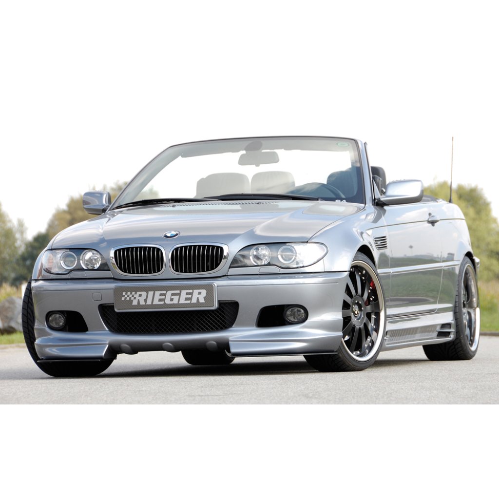 Rieger lipa pod přední nárazník Rieger pro BMW řada 3 E46 vč. faceliftu, 02/02-, 02/98-12/01, plast ABS s povrchovou úpravou Carbon-Look