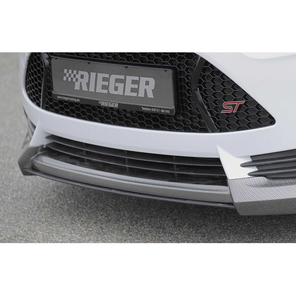 Rieger lipa pod přední nárazník Rieger pro Ford Focus 3 ST 5-dvéř. (combi), 5-dvéř. (sedan) před faceliftem, 08/12-11/14, plast ABS s povrchovou úpravou Carbon-Look