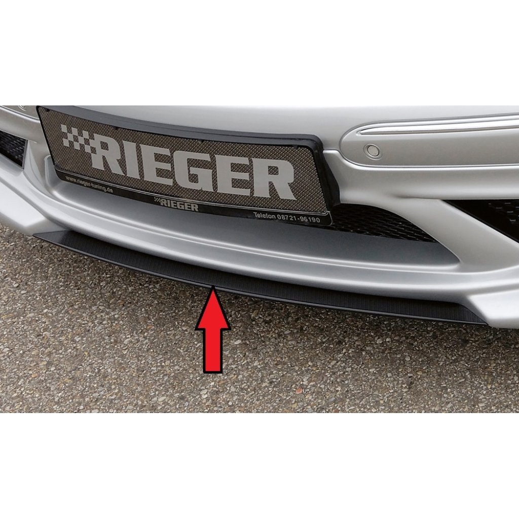 Rieger lipa pod přední nárazník Rieger pro Mercedes CLK W209 kabriolet, kupé (předfacelift / do r.v. 2005), 00/02-06/04, plast ABS s povrchovou úpravou Carbon-Look