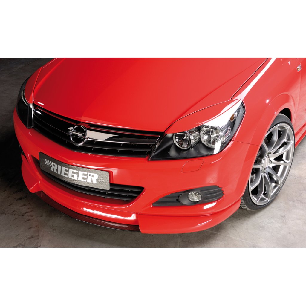 Rieger lipa pod přední nárazník Rieger pro Opel Astra H GTC, Twin-Top 3-dvéř., kabriolet, 09/05-, plast ABS s povrchovou úpravou Carbon-Look