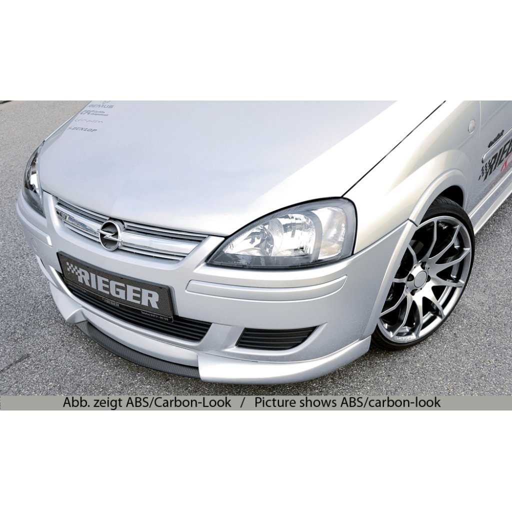 Rieger lipa pod přední nárazník Rieger pro Opel Corsa C 3-dvéř., 5-dvéř. po faceliftu, 06/03-, plast ABS bez povrchové úpravy