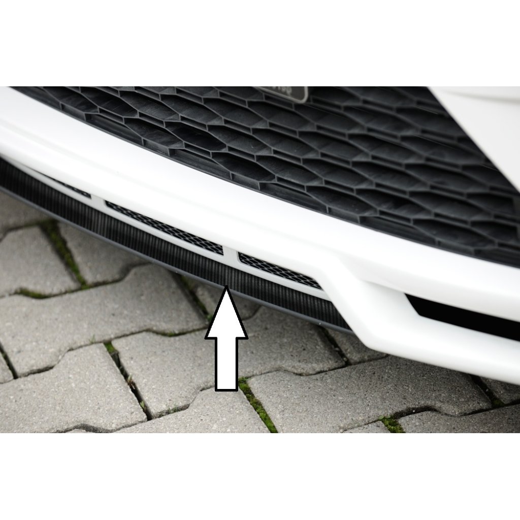 Rieger lipa pod přední nárazník Rieger pro Seat Leon 5F 3-dvéř. (sc), 5-dvéř., 5-dvéř. (ST/Combi) před faceliftem, 10/12-12/16, plast ABS s povrchovou úpravou Carbon-Look