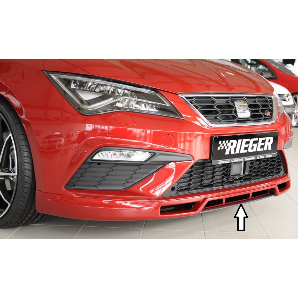 Rieger lipa pod přední nárazník Rieger pro Seat Leon FR 5F 3-dvéř. (sc), 5-dvéř., 5-dvéř. (ST/Combi) po faceliftu, 01/17-, plast ABS bez povrchové úpravy