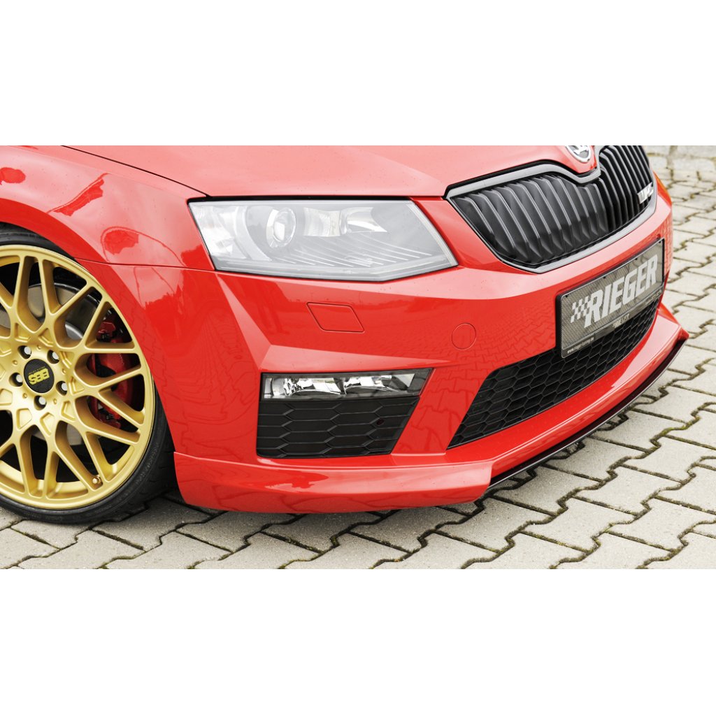 Rieger lipa pod přední nárazník Rieger pro Škoda Octavia RS 5E combi, sedan před faceliftem, 06/13-01/17, plast ABS bez povrchové úpravy