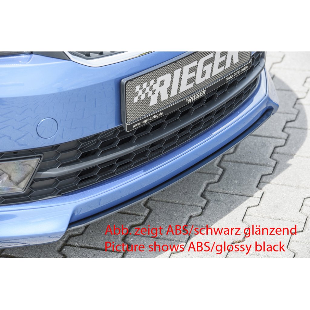 Rieger lipa pod přední nárazník Rieger pro Škoda Rapid NH notchback, spaceback vč. faceliftu, 05/17-, 07/12-04/17, plast ABS s povrchovou úpravou Carbon-Look