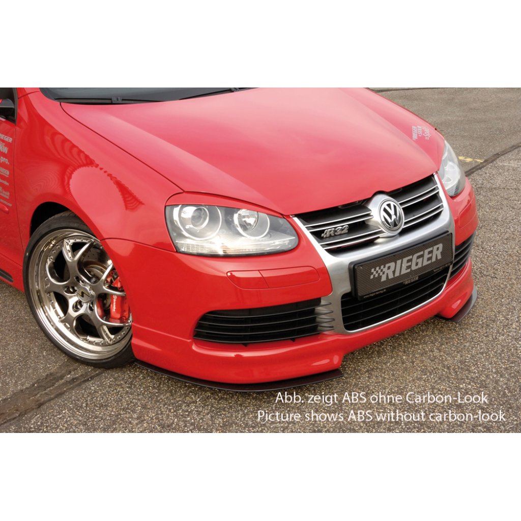 Rieger lipa pod přední nárazník Rieger pro Volkswagen Eos 1F kabriolet, 04/06-, plast ABS s povrchovou úpravou Carbon-Look, 2-dílný