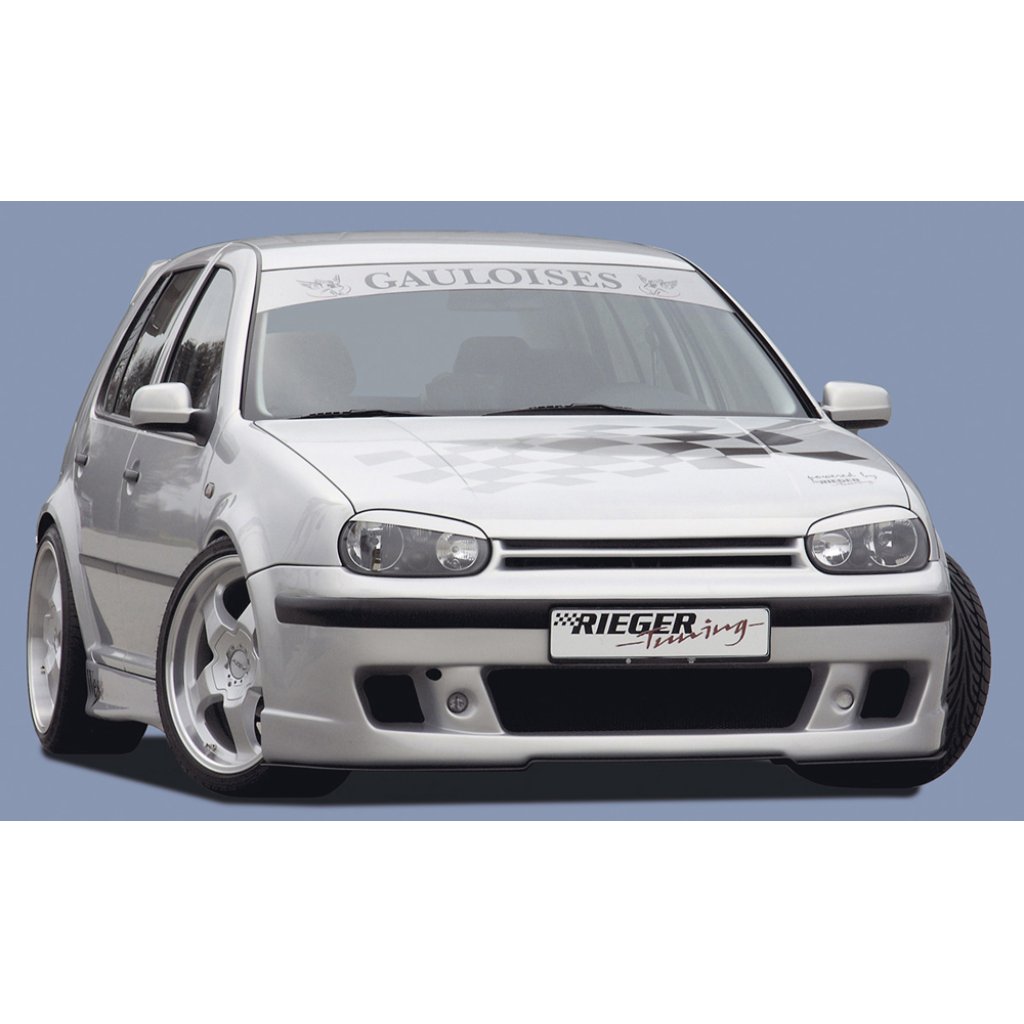 Rieger lipa pod přední nárazník Rieger pro Volkswagen Golf 4 1J 3-dvéř., 5-dvéř., combi, 10/97-03, plast ABS bez povrchové úpravy, "bended version", pod přední nárazník Rieger obj. kód Y 00059017/18/06/50
