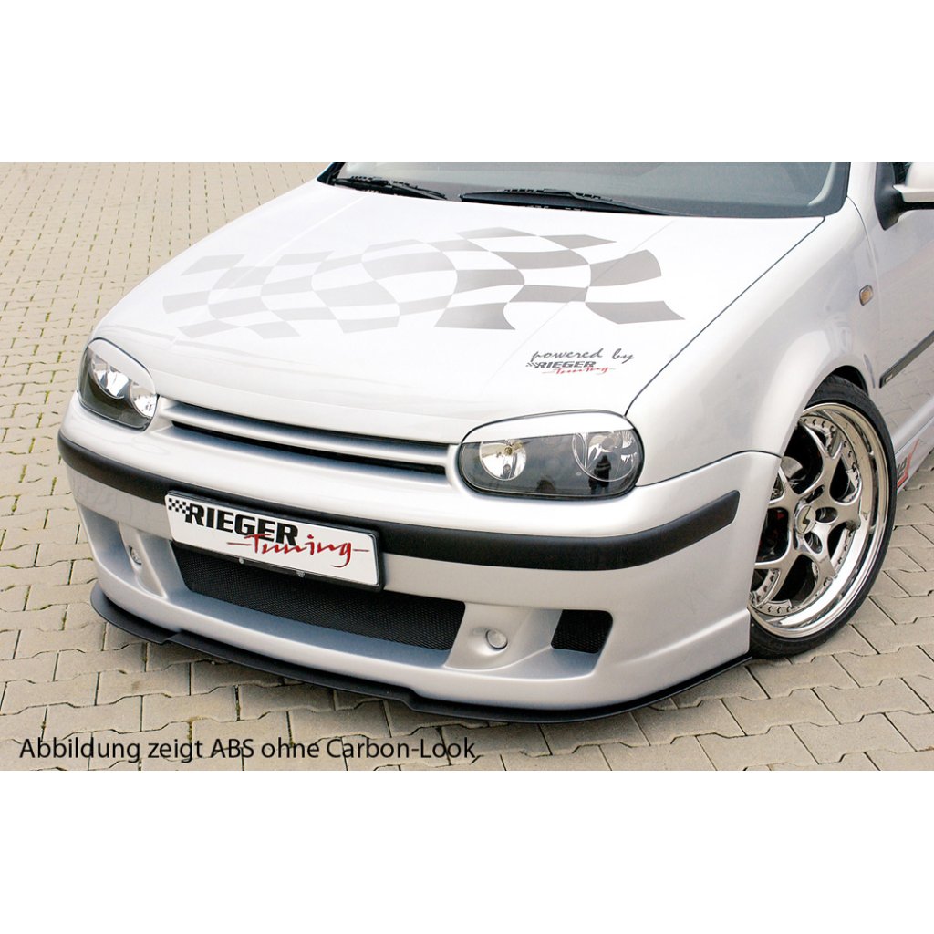 Rieger lipa pod přední nárazník Rieger pro Volkswagen Golf 4 1J 3-dvéř., 5-dvéř., combi, 10/97-03, plast ABS s povrchovou úpravou Carbon-Look