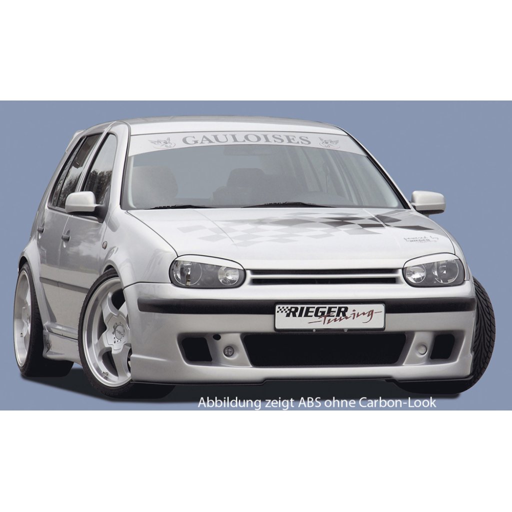 Rieger lipa pod přední nárazník Rieger pro Volkswagen Golf 4 1J 3-dvéř., 5-dvéř., combi, 10/97-03, plast ABS s povrchovou úpravou Carbon-Look