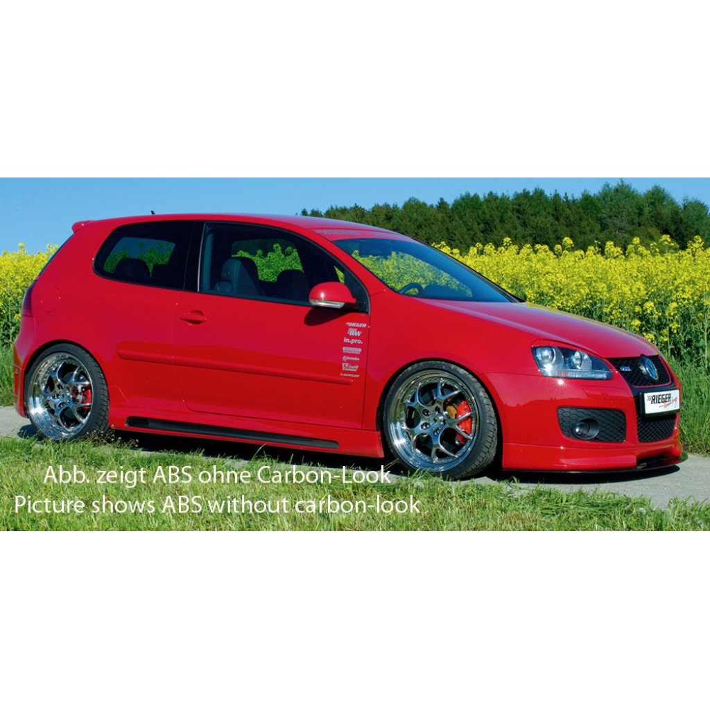 Rieger lipa pod přední nárazník Rieger pro Volkswagen Golf 5 1K R32, plast ABS s povrchovou úpravou Carbon-Look, "straight version"