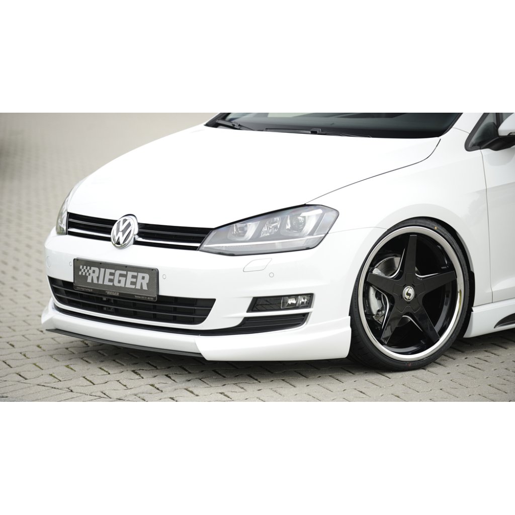 Rieger lipa pod přední nárazník Rieger pro Volkswagen Golf 7 3-dvéř., 5-dvéř. před faceliftem, 10/12-12/16, plast ABS s povrchovou úpravou Carbon-Look